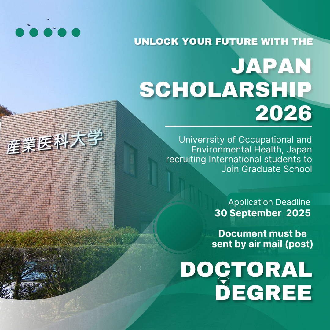 Call for Application: Doctoral Program in Occupational and Environmental Health at UOEH, Japan (April 2026 Intake, Scholarships offered)